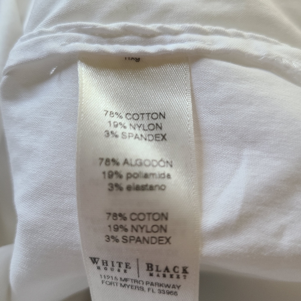 Whbm Cotton Blend Solid White Top - image 8